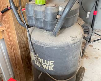 Blue Hawk air compressor.