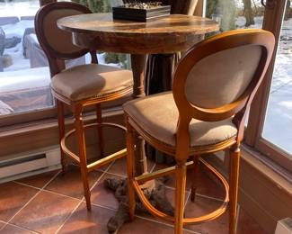 BISTRO SET W/2 BAR HEIGHT CHAIRS(MATCHES THE OTHER BAR STOOLS)