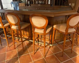 SET OF 6 BAR HIEGHT STOOLS BY HARRIS MARSH MADE IN ITALY