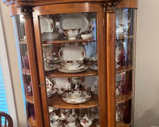 Double bow front curio