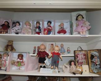 Madame Alexander and Kewpie dolls.