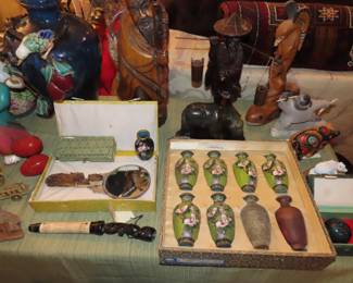 Tables of Asian pieces.