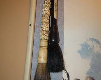 Bone paint brushes.