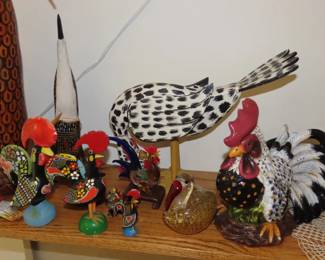 Roosters and hens.