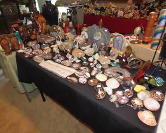 Shells, geodes, paperweights, kaleidascopes.