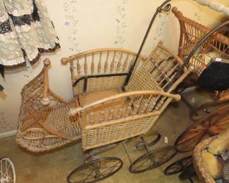 Victorian antique doll carriage. FA Whitney Carriage Co.