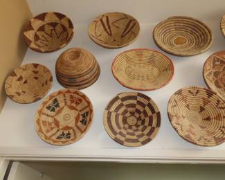 Hand made baskets and bowls.