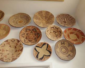 Hand made baskets and bowls.