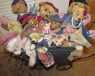 Very patriotic collection of bears.