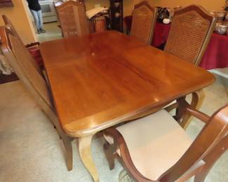 Dining table and 8 chairs.