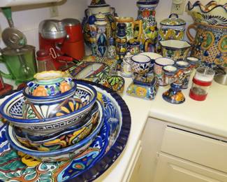 Talevera and other Mexican pottery.