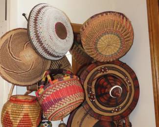 Hand made baskets and bowls.