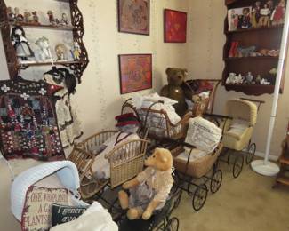 Carriages, strollers, wagons and cradles.