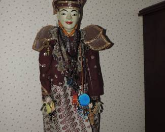  Wayang Golek puppets. Indonesian Rod Stick Folk Art