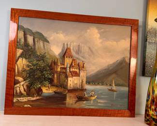 Castle at Chillon painting on canvas by Nicolas Serov 24" x 18"