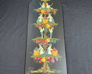Dutch fruit and berry tree harvest on board by Linda Conner 22" x 9"