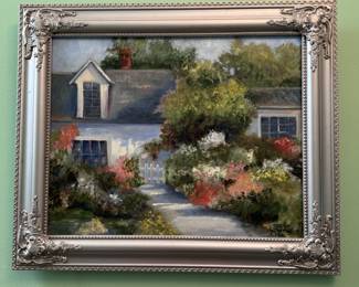 Cottage painting on canvas by Georgia Warren Life 20" x 24"