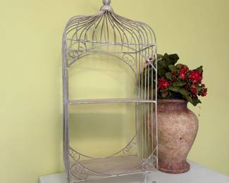 Shabby Chic birdcage shelf 22"H x 10"W x 5"D