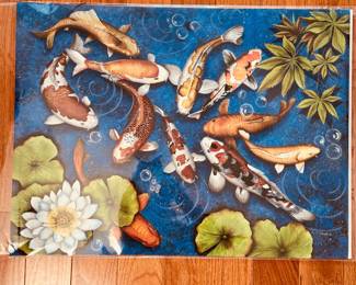 Koi Fish Pond poster by Linda Conner (Multiple Available) 18" x 24"