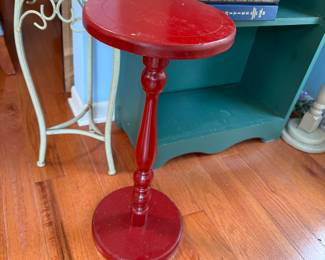 Red wooden plant stand 20"H x 8"W