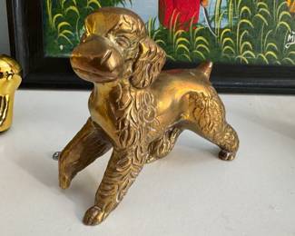 Brass poodle figurine 3"H