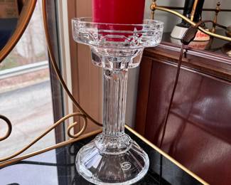 Royal Gallery (Slovakia) crystal pillar candle holder 10"