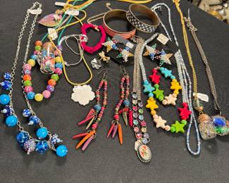 Jewelry Lot#11: beaded necklaces, bracelets, earrings