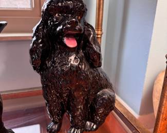 Ceramic black poodle, Italy, 11"