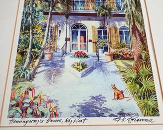 Hemingway's House, Key West signed print by B.K. Schaffer 14" x 11"