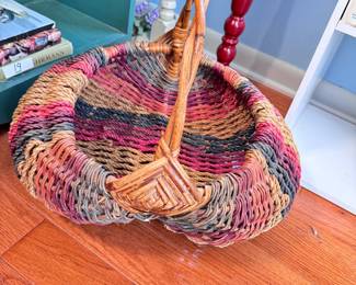 Multi-color woven rope basket 13"H x 17"L