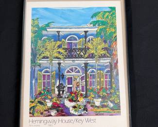 Small print of Hemingway House, Key West by Ann Irvine 1983, 10" x 13"