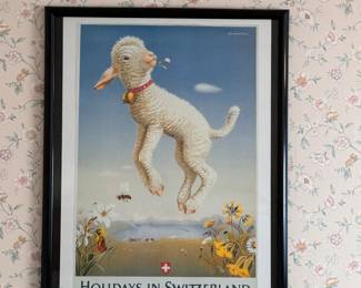 Holidays in Switzerland framed museum poster 29" x 23"