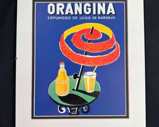 Orangina drink poster under mat 9" x 11"