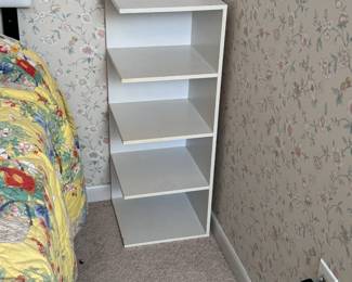 White laminate corner shelf, some wear & tear 23"H x 12"W