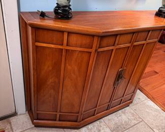 MCM console cabinet, designed by John Van Koert for Drexel Meridian, some wear and scratches 29"H x 42"W x 11"D