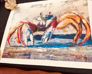 Crab print on canvas by Nadeem 25" x 21"