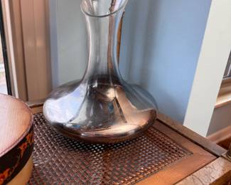 Silver transitioning to clear vase 10"