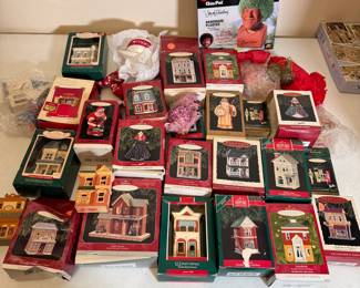 Box Lot#53 ornaments including Hallmark, Bob Ross Chia Pet