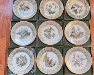 Lenox dinner plates, Boehm Birds