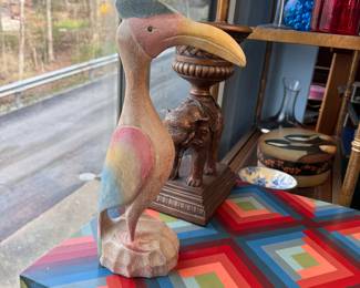 Wooden tucan carving (glued head feathers) 14"