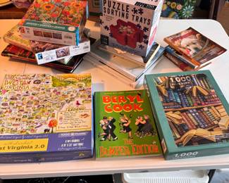 Box Lot#74 puzzles and books