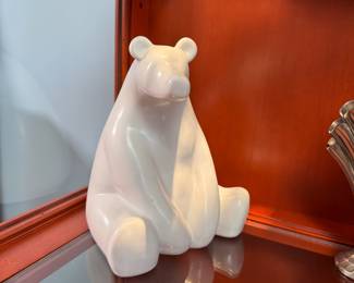 Ceramic white polar bear 7"H