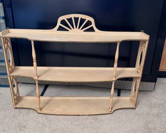 Vintage wooden curio shelf, ready for a fresh coat of paint 20"H x 29"W x 9"D