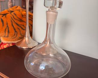 Clear glass decanter 10"