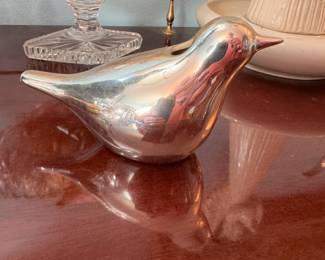 Metal bird vase by Torre-Tagus 3"H