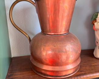 Copper pitcher 8"H