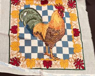 Needlepoint Lot P: Rooster 14"