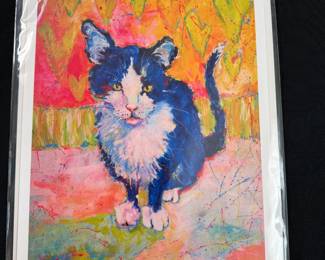 Impressionist cat print by Leoma Lovegrove 6" x 7"