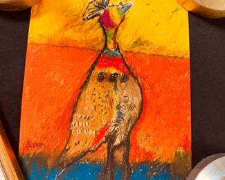 Chicken print on canvas by Samir 8" x 10"