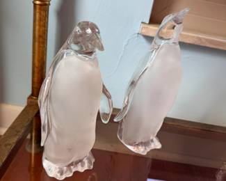 Clear plastic penguins 10"H